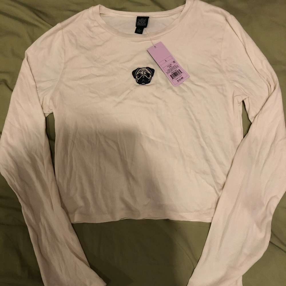 Cute pug dog crop top